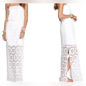 White Strapless Lilly Pulitzer Maxi Dress